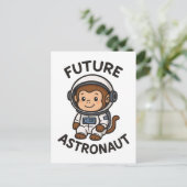 Carte Postale Avenir astronaute - Singe spatial mignon (Debout devant)