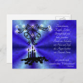 Carte Postale Avent, Weihnachten, Gedicht auf Deutsch (Devant / Derrière)