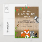 Carte Postale Aventure animale | Bienvenue À La Maternelle (Devant / Derrière)