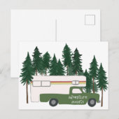 Carte Postale AVENTURE ATTENTE Camping Camper Camper Camper RV (Devant / Derrière)