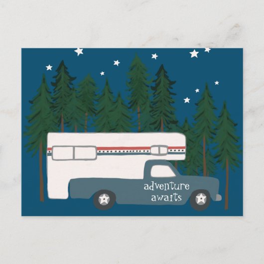 Carte Postale AVENTURE ATTENTE Camping Camper Camper Camper RV (Devant)