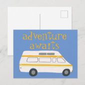 Carte Postale AVENTURE ATTENTE Camping Campervan RV (Devant / Derrière)