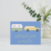 Carte Postale AVENTURE ATTENTE Camping Trailer RV (Debout devant)