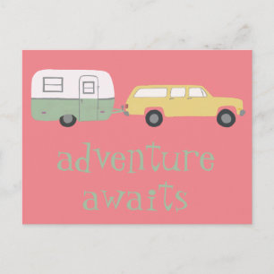 Carte Postale AVENTURE ATTENTE Camping Trailer RV