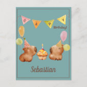 Carte Postale Aventure Capybara fête d'anniversaire (Devant)