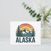 Carte Postale Aventure coucher de soleil rétro en Alaska (Debout devant)