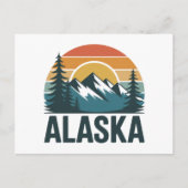 Carte Postale Aventure coucher de soleil rétro en Alaska (Devant)