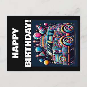 Carte Postale Aventure d'autobus d'anniversaire