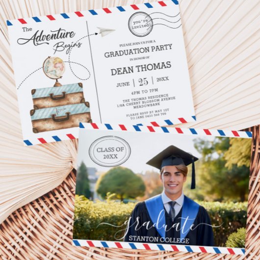 Carte postale Aventure de bagage commence la fête 