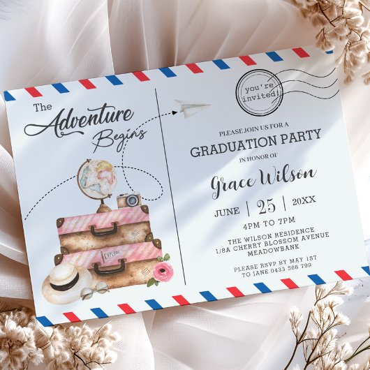 Carte postale Aventure de bagage commence la fête 