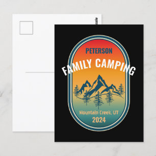 Carte Postale Aventure de camping familiale personnalisée au cou