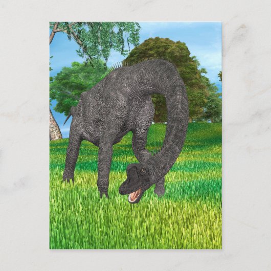 Carte Postale Aventure de dinosaure à long cou dans la jungle (Devant)