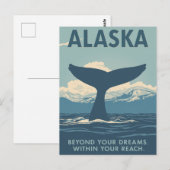 Carte Postale Aventure de la queue de baleine en Alaska (Devant / Derrière)