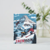 Carte Postale Aventure de ski à Snowbasin, Utah (Debout devant)