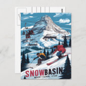 Carte Postale Aventure de ski à Snowbasin, Utah (Devant / Derrière)