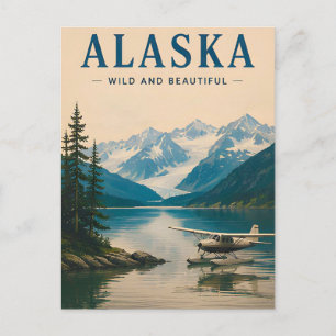 Carte Postale 🌲 Aventure de vues de lac de montagne en Alaska ❄