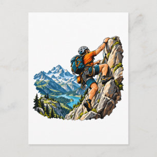 Carte Postale Aventure d'escalade pour les grimpeurs de montagne