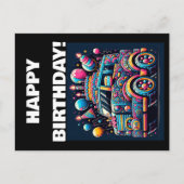 Carte Postale Aventure en bus d'anniversaire (Devant)