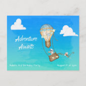 Carte Postale Aventure en montgolfière pour singe (Devant)