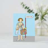 Carte Postale Aventure Étrangère Bon Voyage Pour Elle (Debout devant)