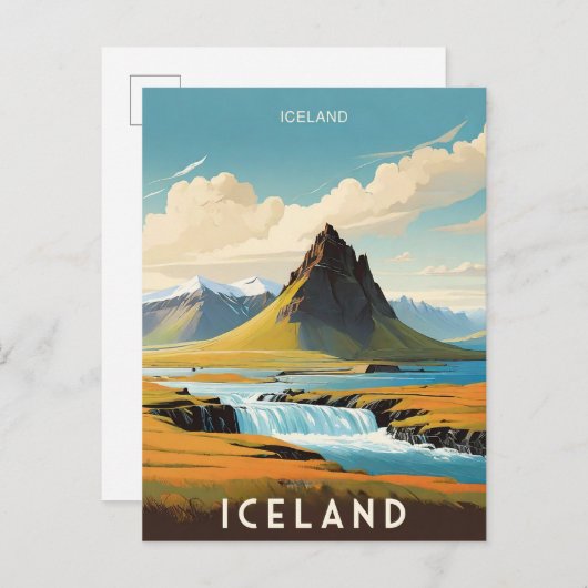 Carte Postale Aventure islandaise rétro Islande (Devant / Derrière)