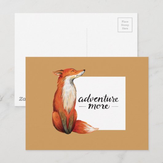 Carte Postale aventure plus renard (Devant / Derrière)