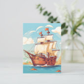 Carte postale Aventure vintage Pirate Ship (Debout devant)