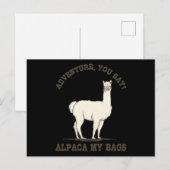 Carte Postale AVENTURE VOUS DITES ALPACA MES BAGUES Drôle Randon (Devant / Derrière)