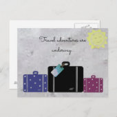 Carte Postale Aventures De Voyage Avec Valise (Devant / Derrière)