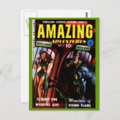 Carte Postale Aventures Extraordinaires #2 Retro Sci Fi Comic Bo (Devant / Derrière)