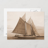 Carte Postale Aventurière de schooner (Devant / Derrière)