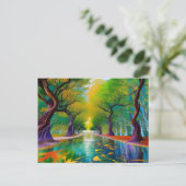 Carte Postale Avenue des arbres feuilles d'automne (Debout devant)