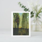 Carte Postale Avenue des peupliers au coucher du soleil, Vincent (Debout devant)