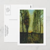 Carte Postale Avenue des peupliers au coucher du soleil, Vincent (Devant / Derrière)