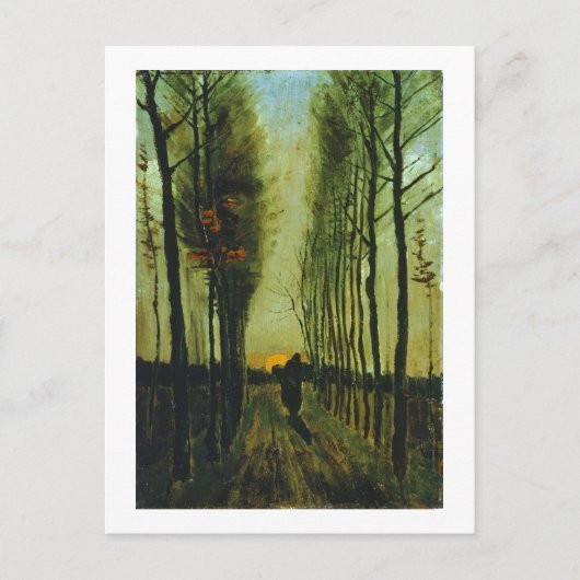 Carte Postale Avenue des peupliers au coucher du soleil, Vincent (Devant)
