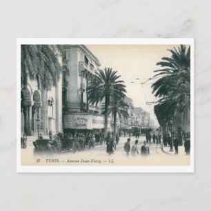 Carte Postale Avenue Jules Ferry, Tunis, Tunisie Vintage