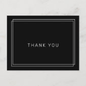 Carte Postale AVERT moderne Mariage noir foncé Merci (Devant)
