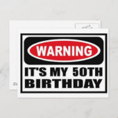 Carte Postale Avertissement 50e anniversaire (Devant / Derrière)