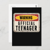 Carte Postale Avertissement Adolescent officiel Garçons Filles 1 (Devant / Derrière)