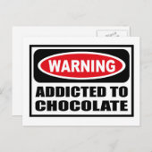 Carte Postale Avertissement AJOUTÉ À CHOCOLATE Postcard (Devant / Derrière)