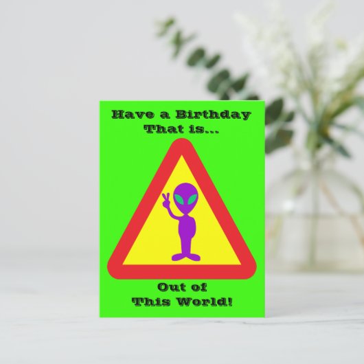 Carte Postale Avertissement Alien (Debout devant)