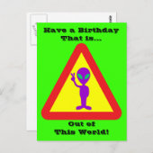 Carte Postale Avertissement Alien (Devant / Derrière)