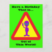 Carte Postale Avertissement Alien (Devant)
