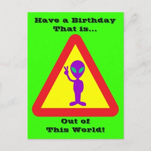 Carte Postale Avertissement Alien (Devant)