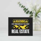 Carte Postale Avertissement amusant Devis du locataire immobilie (Debout devant)