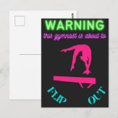 Carte Postale Avertissement Cette Gymnaste Est Sur Le Point De S (Devant / Derrière)