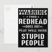 Carte Postale avertissement cette rousse ne joue pas bien avec s (Devant / Derrière)