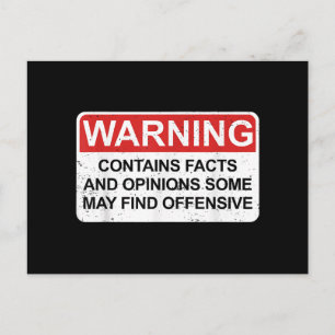 Carte Postale Avertissement Contient Des Faits Et Des Opinions C
