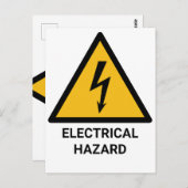Carte Postale Avertissement de danger électrique, symbole de cho (Devant / Derrière)