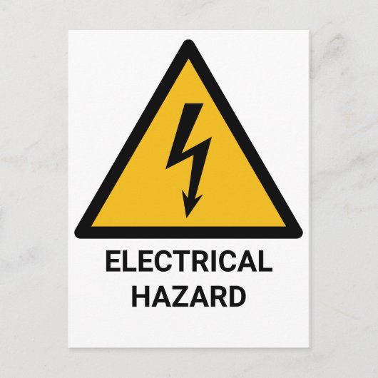 Carte Postale Avertissement de danger électrique, symbole de cho (Devant)